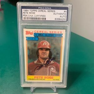 1984 Pete Rose on Card Auto Psa Authentic